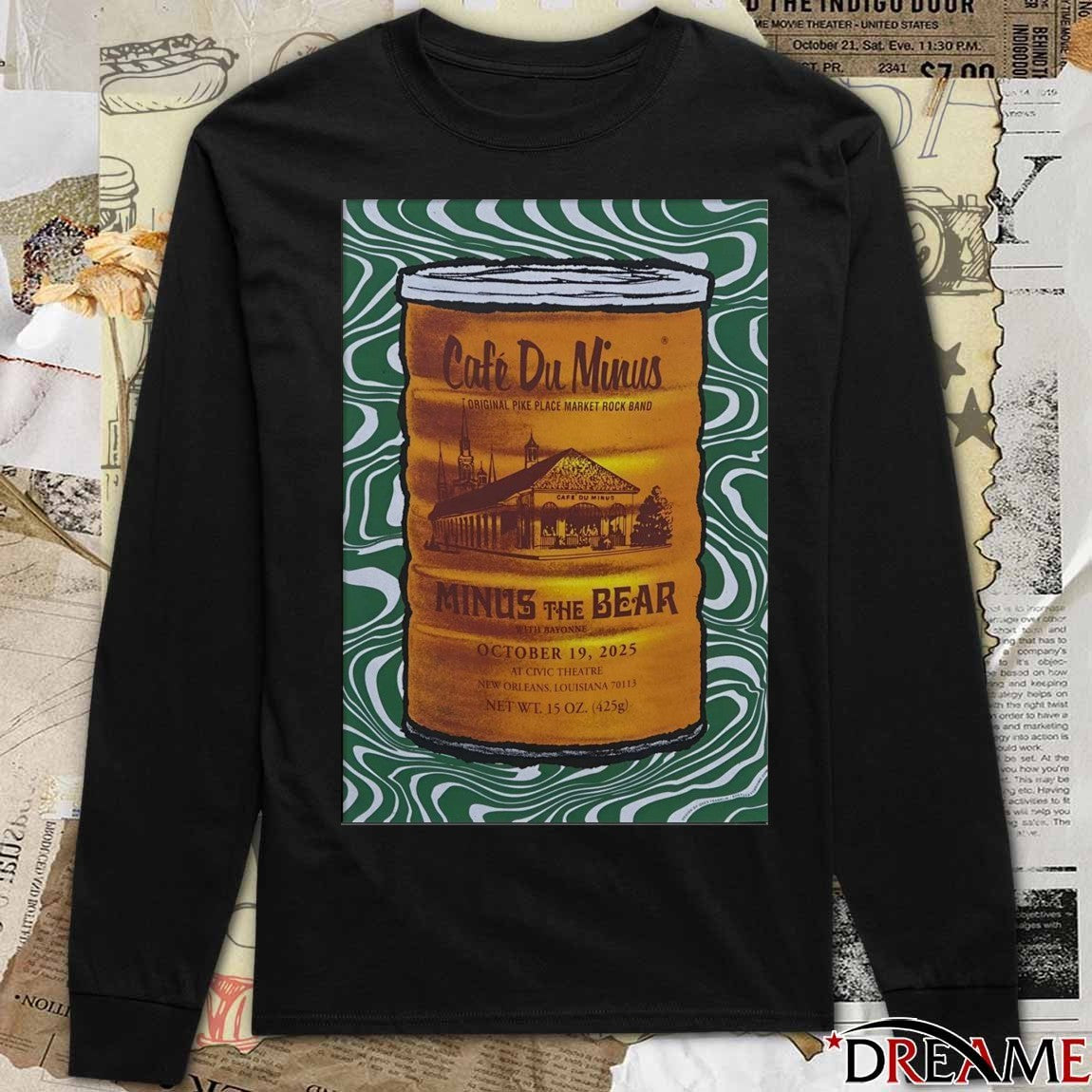 Poster Minus The Bear October 19 2025 Civic Theatre in New Orleans LA t-shirt