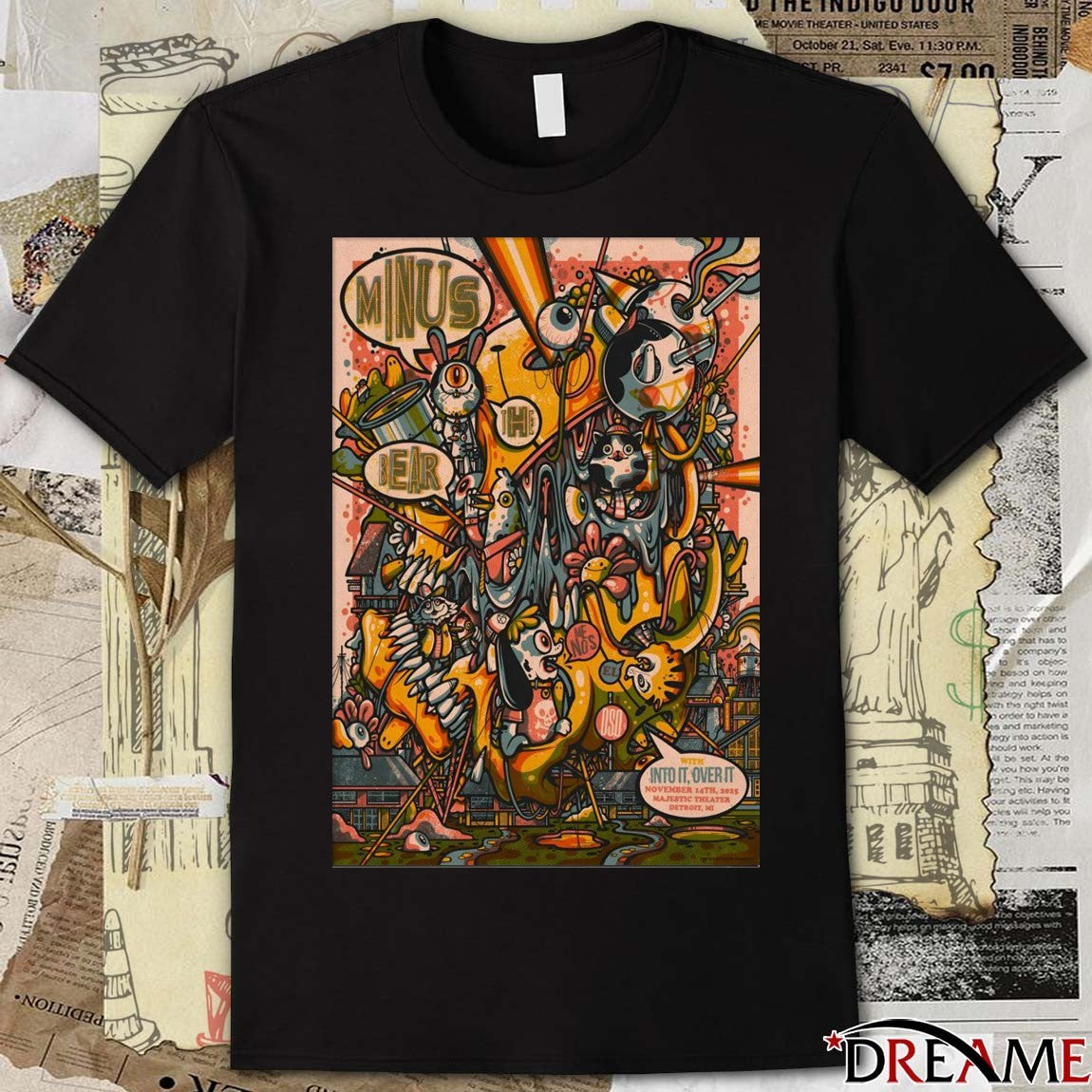 Poster Minus The Bear The Majestic Theatre in Detroit MI November 14 2025 t-shirt