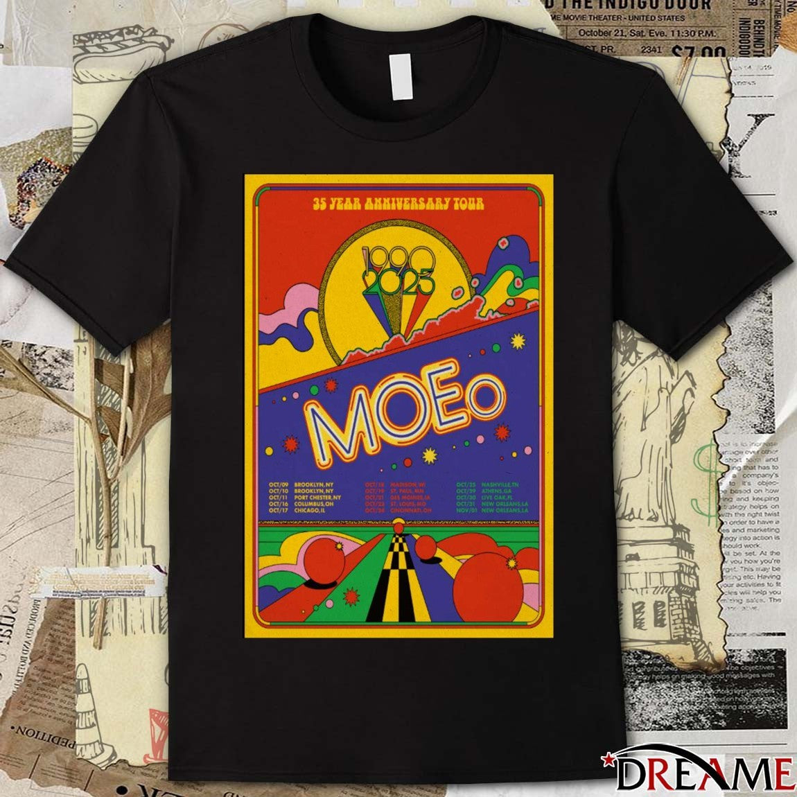Poster Moe. 35th Anniversary Tour October 09 -31, November 01 2025 t-shirt