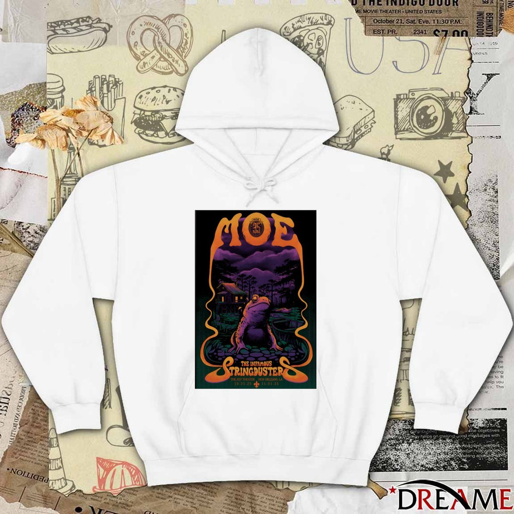 Poster Moe. October 31-November 1 2025 The Infamous Stringdusters New Orleans Halloween Shows t-shirt