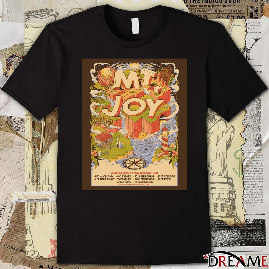 Poster Mt. Joy Tour 2026 Australia and New Zealand February 5 – 15 2026 t-shirt