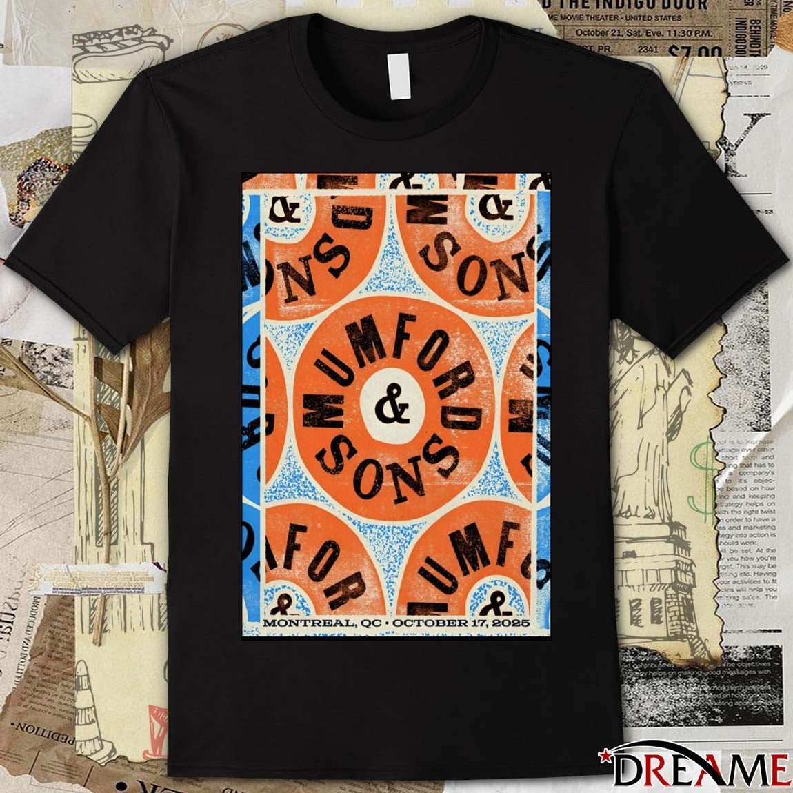 Poster Mumford And Sons October 17 2025 Centre Bell In Montreal QC t-shirt