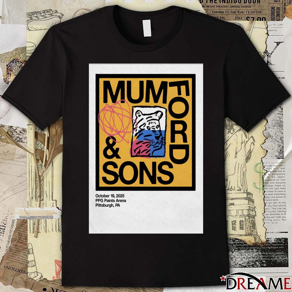 Poster Mumford And Sons October 19 2025 PPG Paints Arena Pittsburgh Event t-shirt