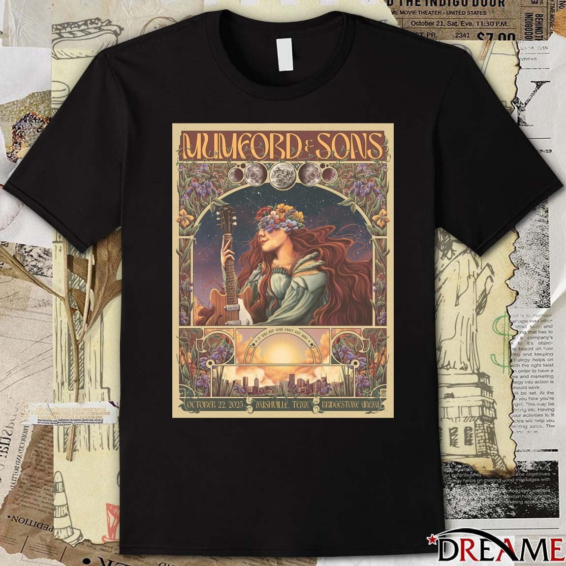 Poster Mumford And Sons October 22 2025 In Nashville TN Bridgestone Arena t-shirt