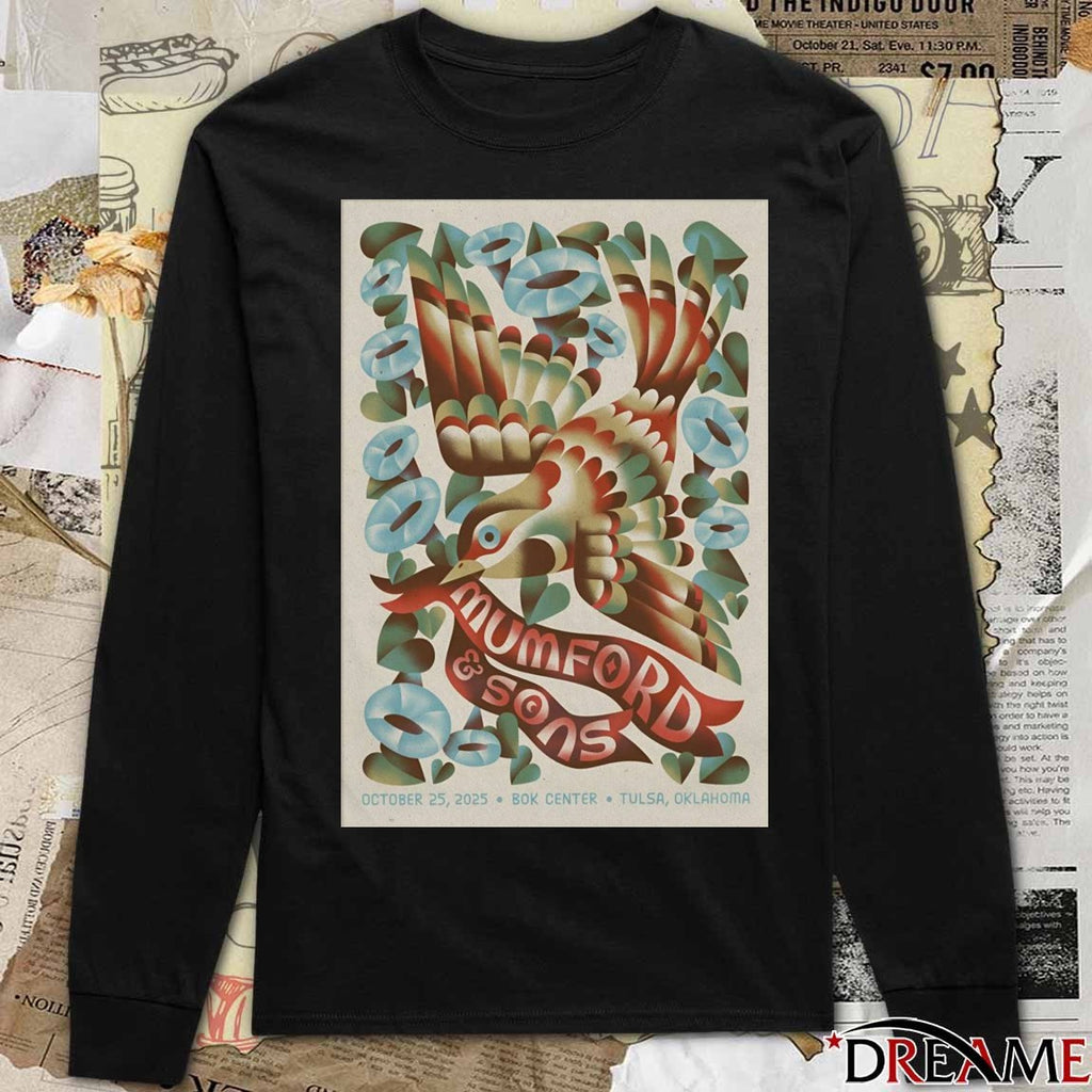 Poster Mumford And Sons October 25 2025 BOK Center Tulsa Oklahoma Shows t-shirt