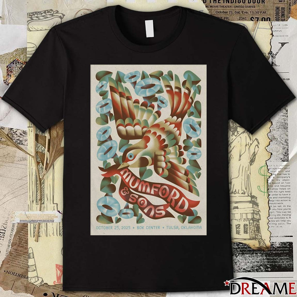 Poster Mumford And Sons October 25 2025 BOK Center Tulsa Oklahoma Shows t-shirt