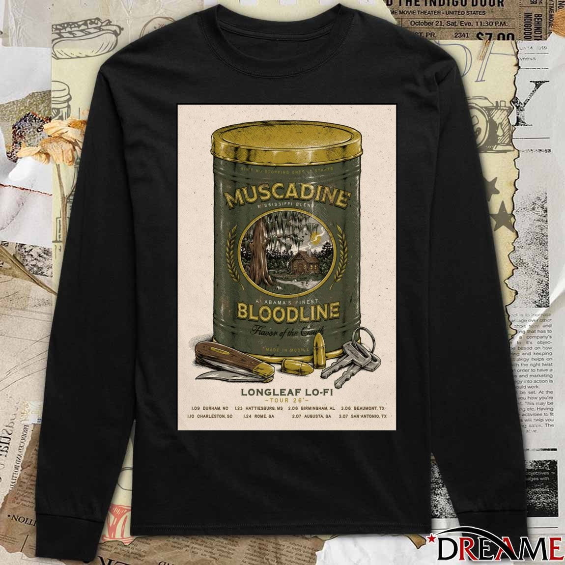 Poster Muscadine Alabama’s Finest Bloodline Longleaf Lo-Fi 2026 Shows t-shirt