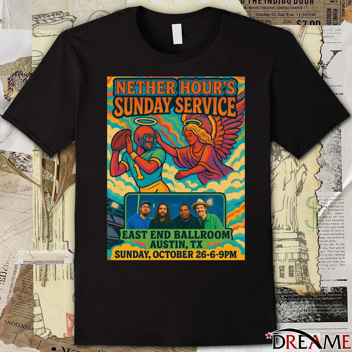 Poster Nether Hour’s Sunday Service East End Ballroom Austin TX October 26 2025 t-shirt