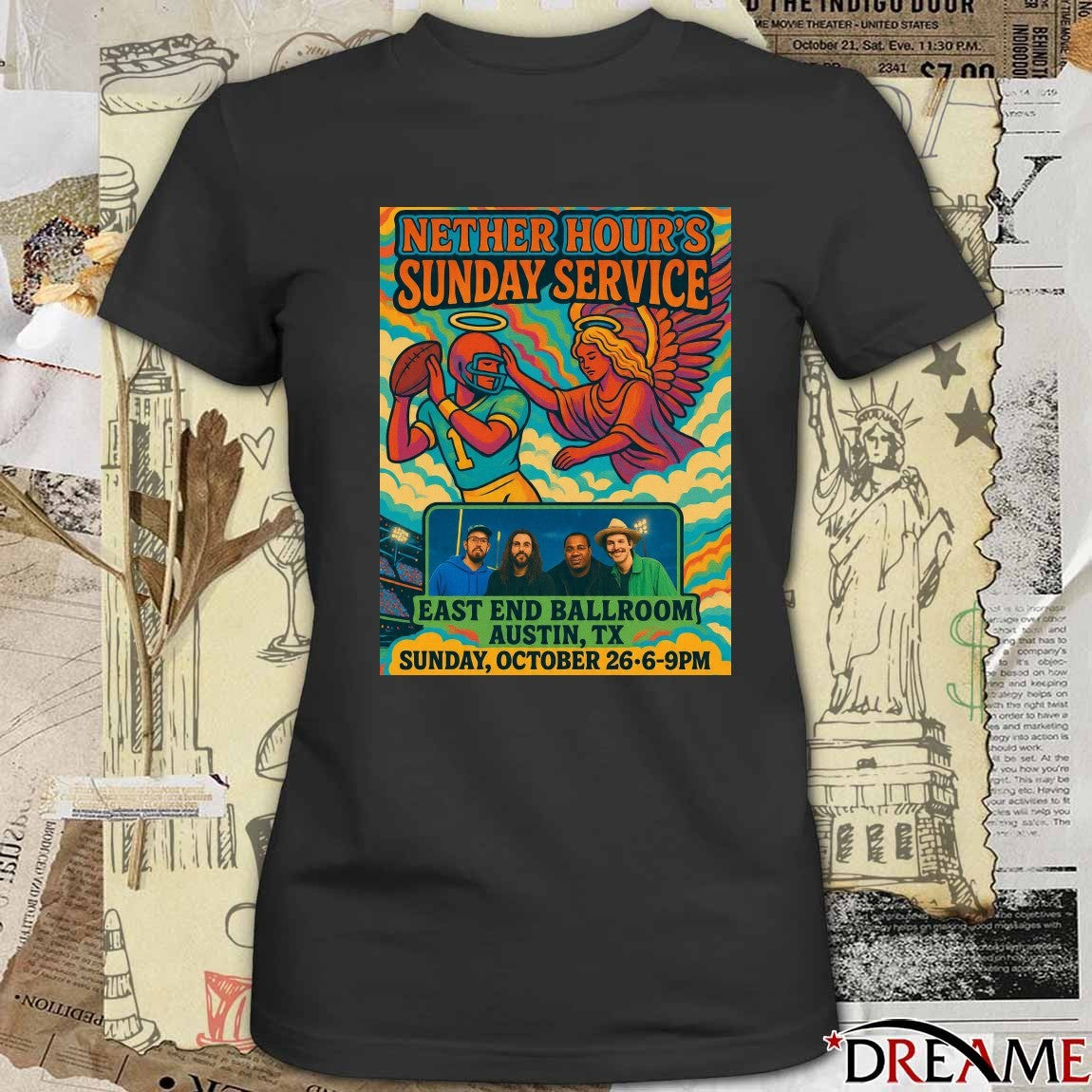 Poster Nether Hour’s Sunday Service East End Ballroom Austin TX October 26 2025 t-shirt
