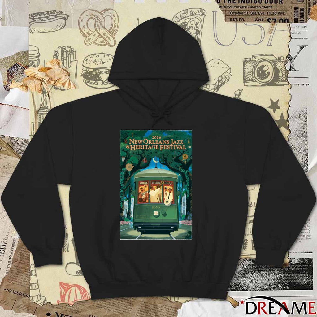 Poster New Orleans Jazz And Heritage Festival 2026 125th Anniversary Of Louis Armstrong 125th Streetcar t-shirt