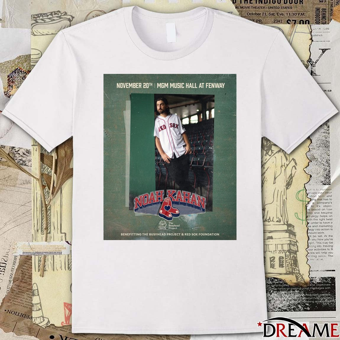 Poster Noah Kahan November 20th at the MGM Music Hall at Fenway t-shirt