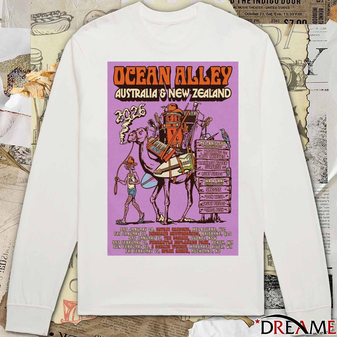 Poster Ocean Alley 2026 Australia and New Zealand January – February t-shirt