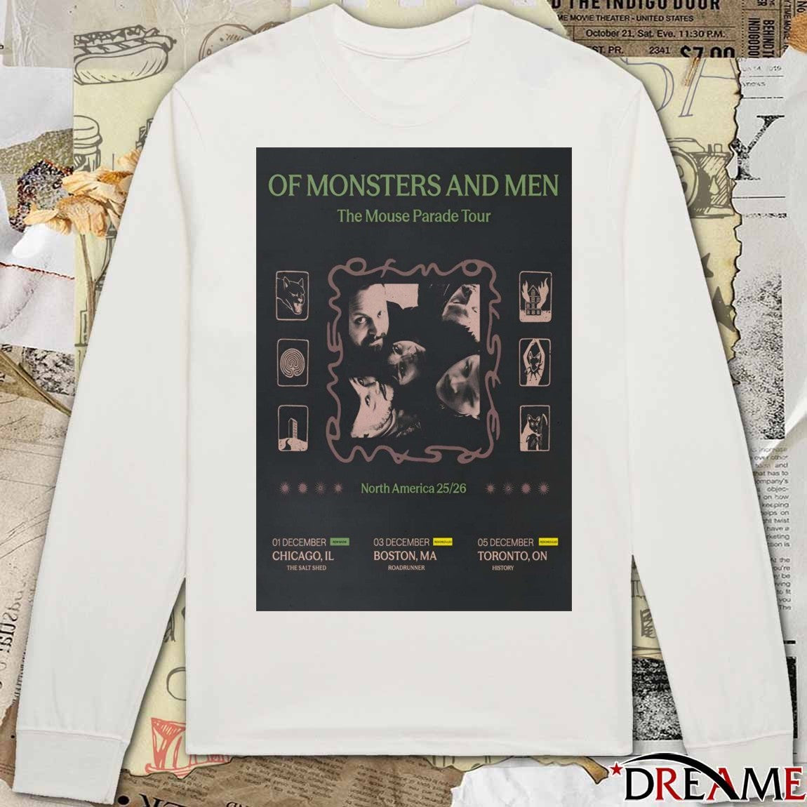 Poster Of Monsters And Men The Mouse Parade 2025 December 1 – 05 Tour North America t-shirt