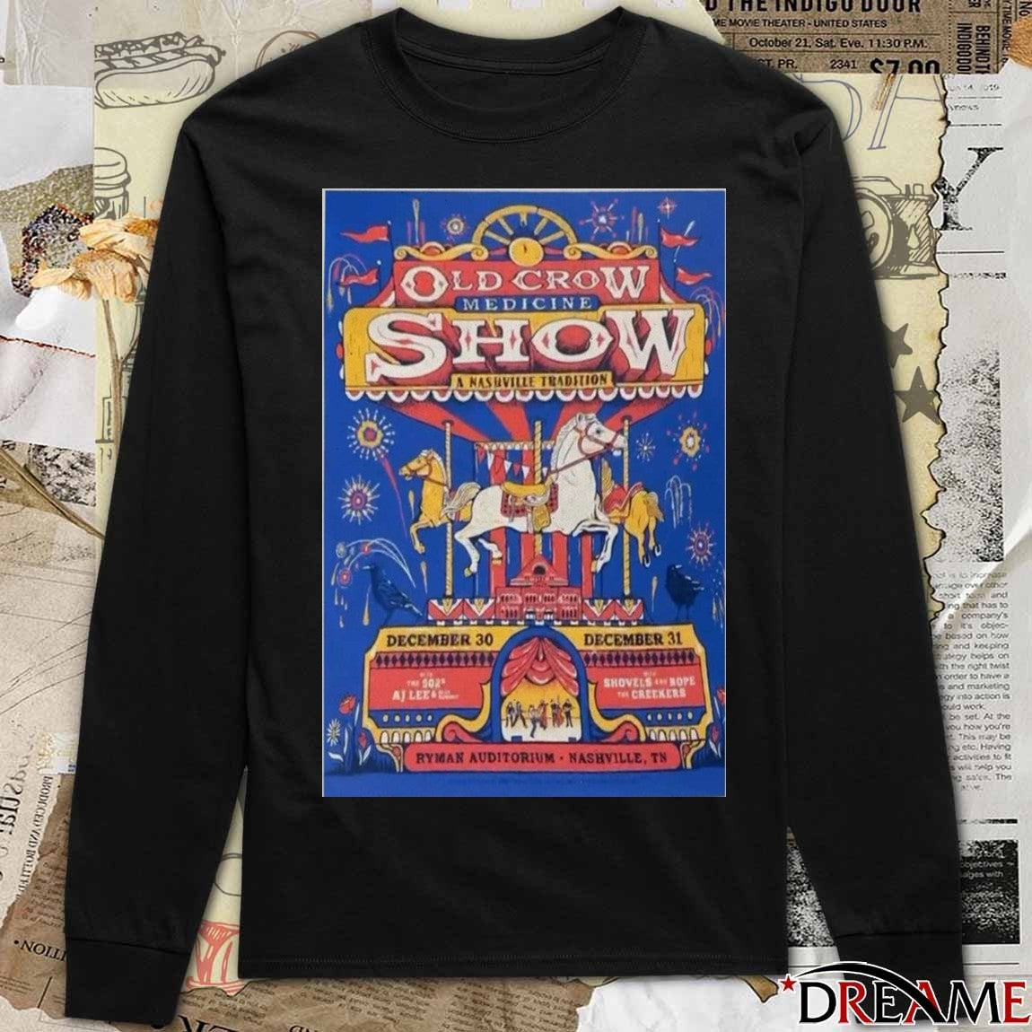 Poster Old Crow Medicine Ryman Auditorium Nashville TN December 30 2025 t-shirt