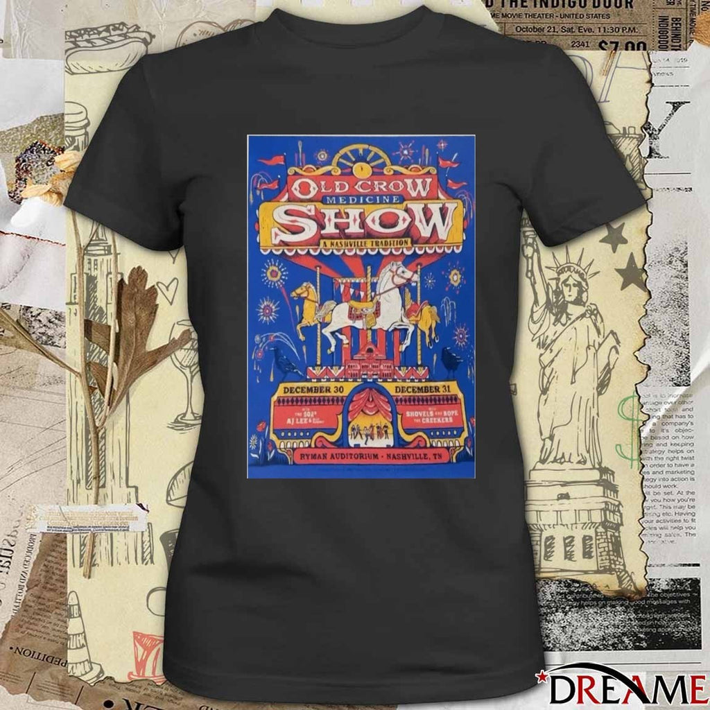 Poster Old Crow Medicine Ryman Auditorium Nashville TN December 30 2025 t-shirt