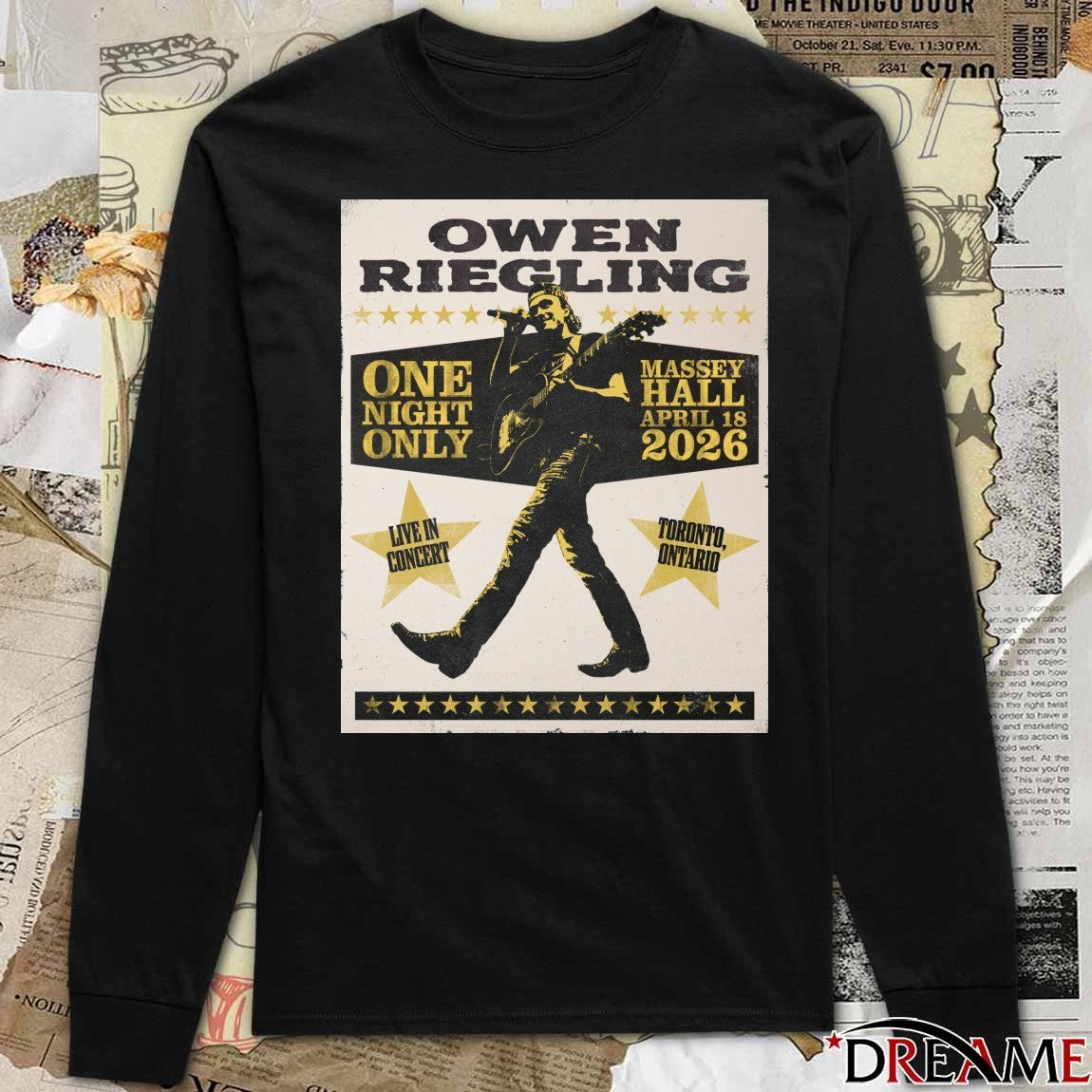 Poster Owen Riegling Massey Hall Toronto ON April 18 2026 Concert t-shirt