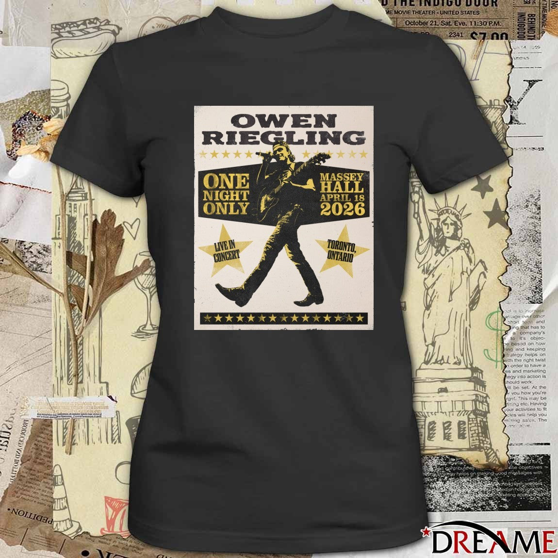 Poster Owen Riegling Massey Hall Toronto ON April 18 2026 Concert t-shirt