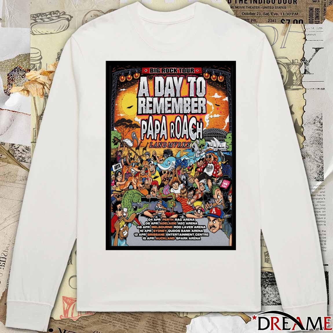 Poster Papa Roach Big Rock Tour April 04 – 15 2026 A Day To Remember t-shirt