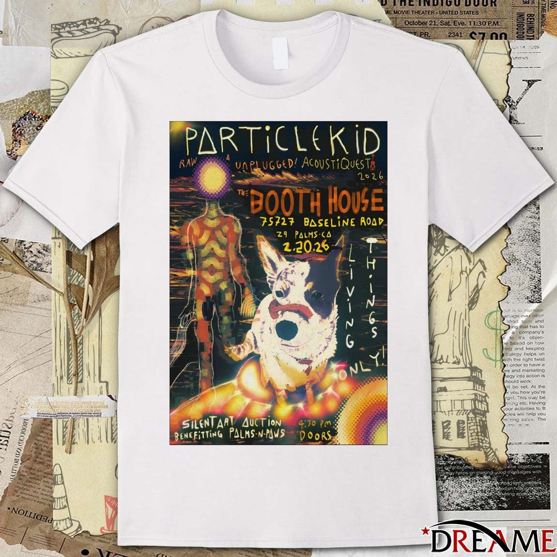 Poster Particle Kid February 20 2026 Booth House In 29 Palms CA t-shirt