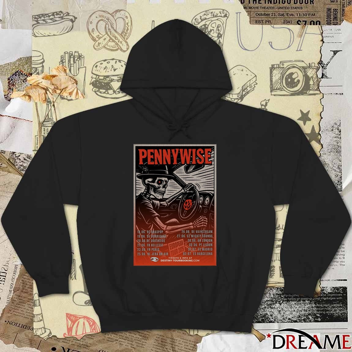 Poster PennyWise UK Tour 2026 June 18 – July 02 t-shirt