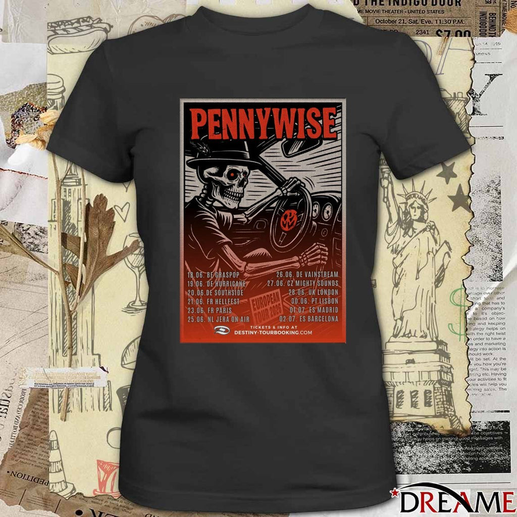 Poster PennyWise UK Tour 2026 June 18 – July 02 t-shirt