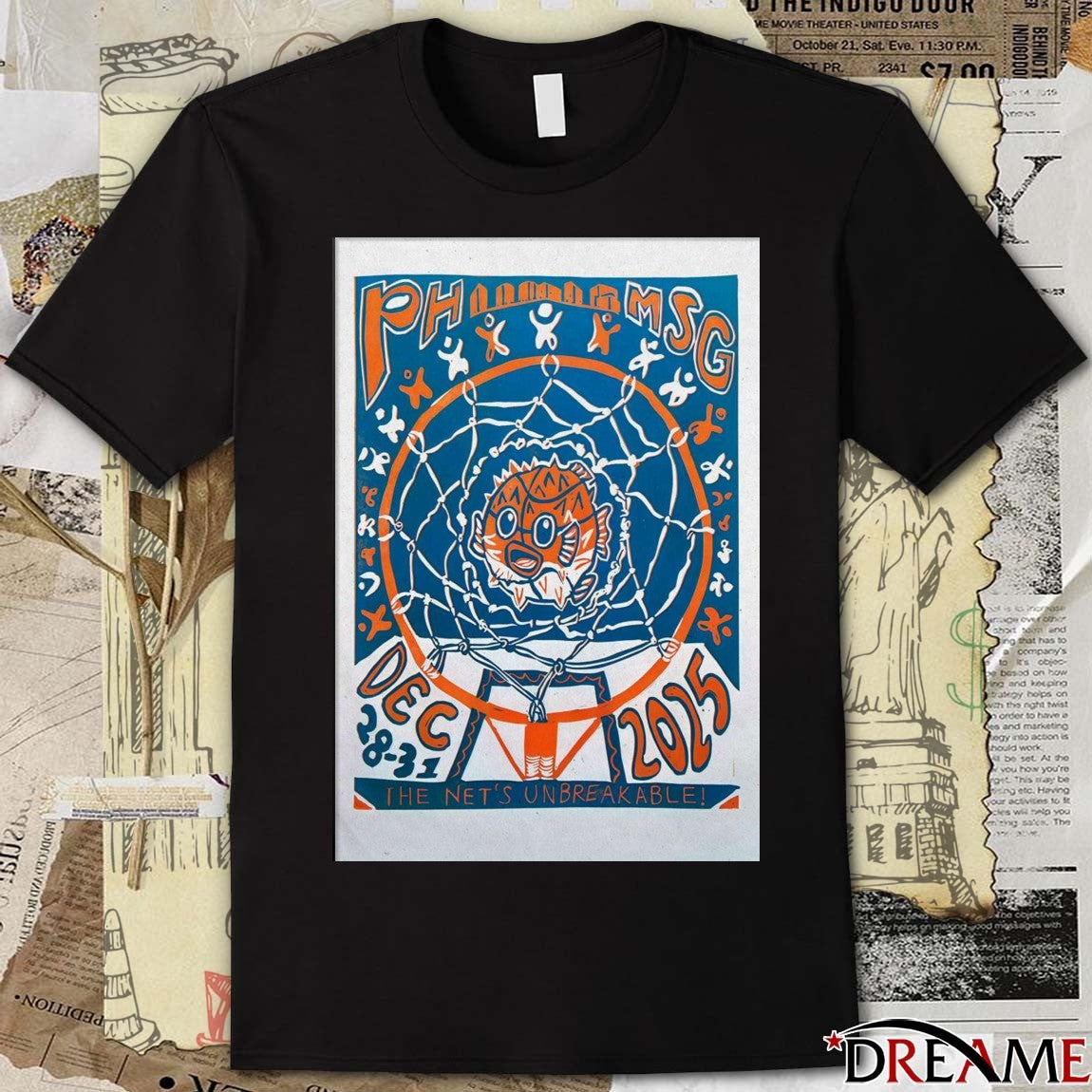 Poster Phish MSG December 28-31 2025 NYE The Net’s Unbreakable t-shirt