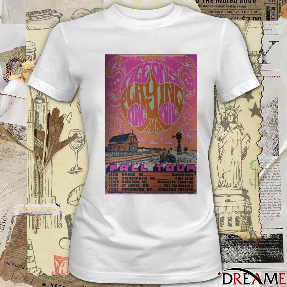 Poster Pigeons Playing Ping Pong Fall Tour November 18 – 22 2025 t-shirt
