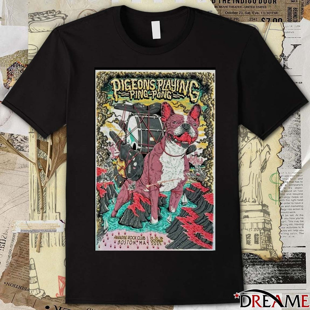 Poster Pigeons Playing Ping Pong October 24-26 2025 Boston, MA t-shirt