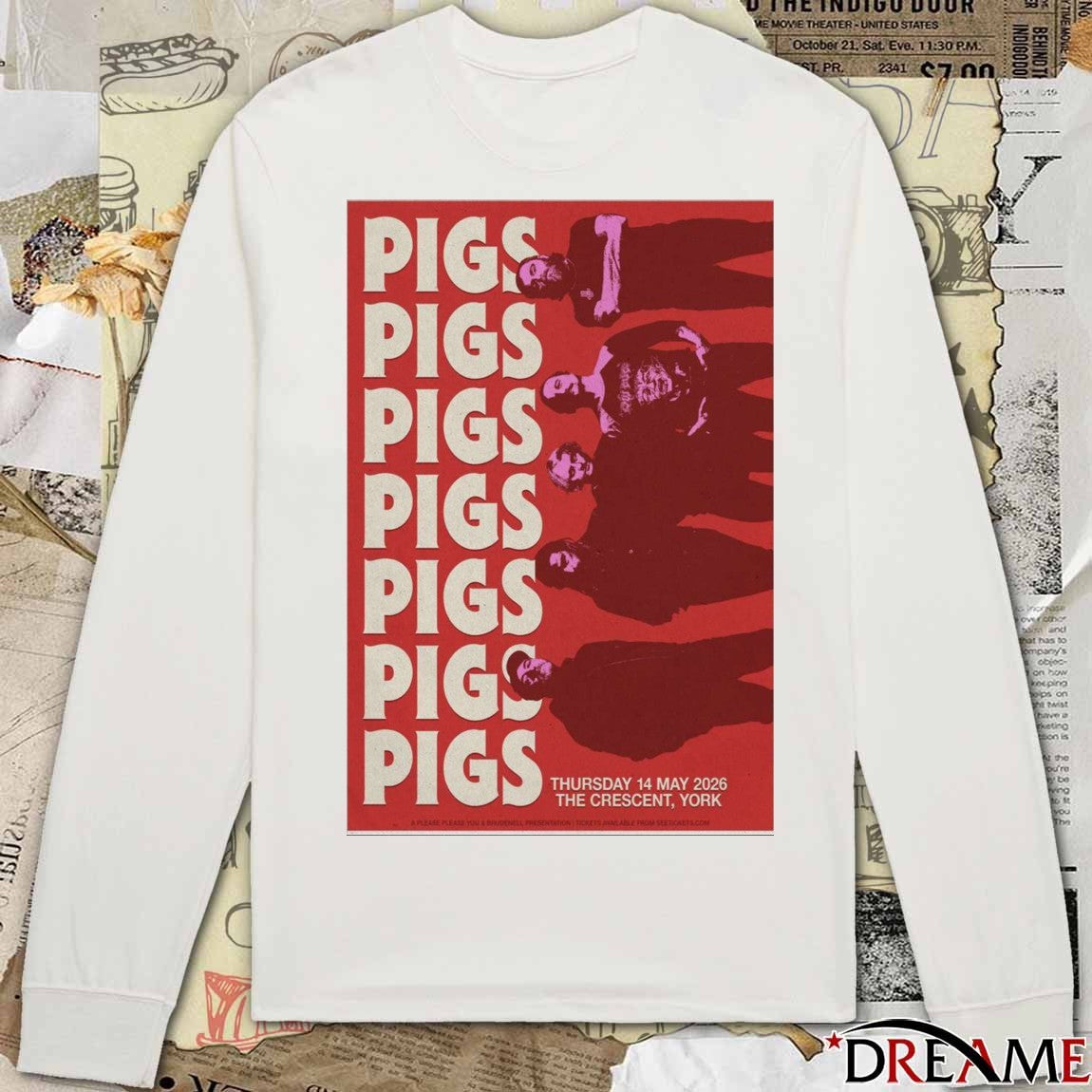 Poster Pigs Pigs Pigs May 14 2026 The Crescent, York t-shirt