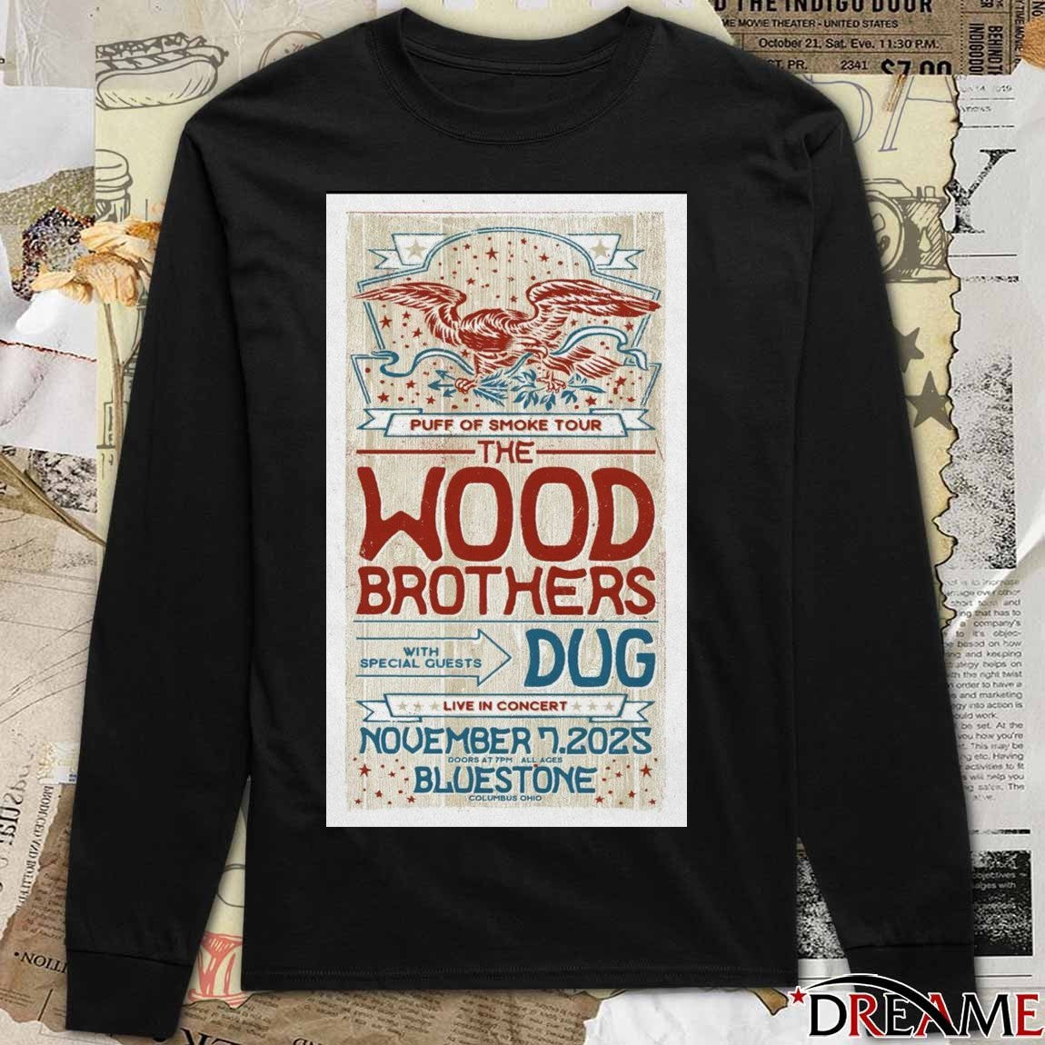 Poster Puff Of Smoke Tour The Wood Brothers Live In Concert November 7 2025 Columbus OH t-shirt
