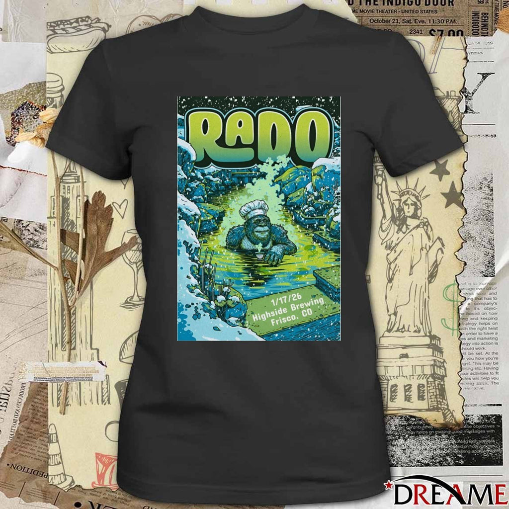 Poster Rado January 17 2026 Highside Brewing Frisco CO t-shirt