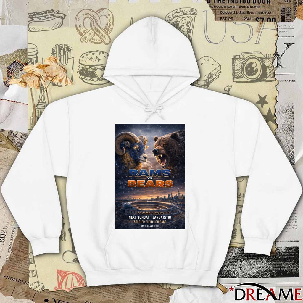 Poster Rams vs. Bears Chicago January 18 2026 Soldier Field Chicago t-shirt