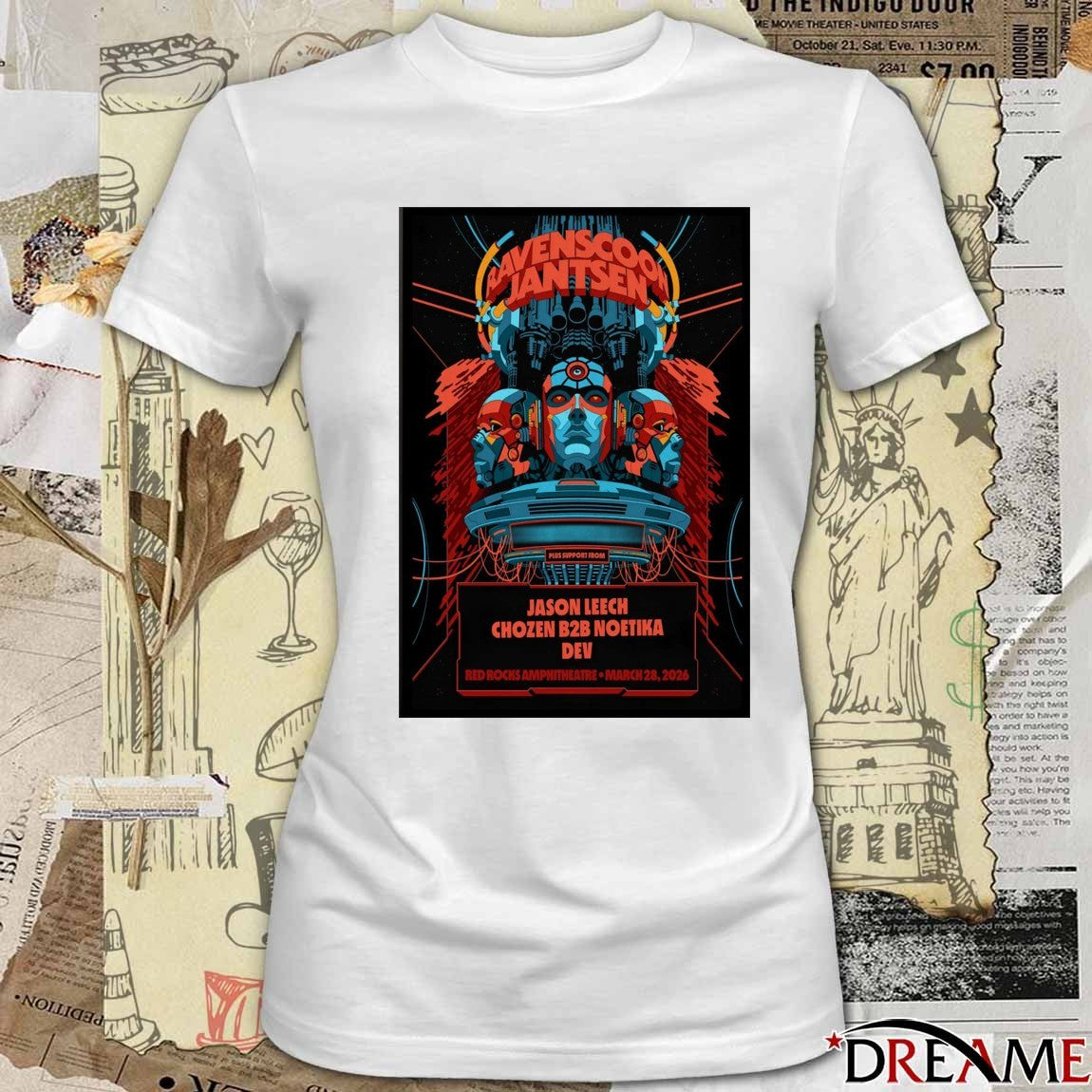 Poster Ravenscoon And Jantsen March 28 2026 Red Rocks Amphitheatre In Morrison CO t-shirt