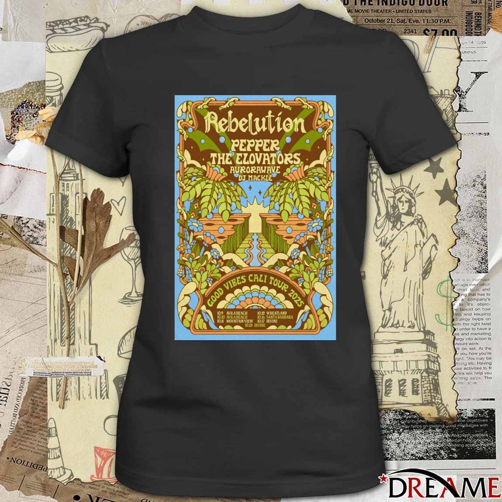 Poster Rebelution Good Vibes Fall Tour 2025 October 9 – 18 t-shirt