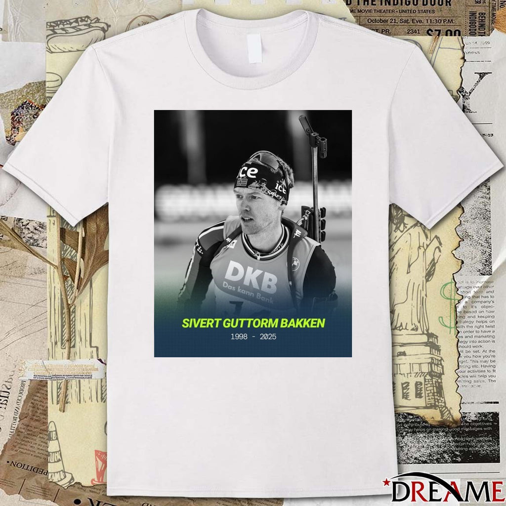 Poster Rest In Peace Sivert Guttorm Bakken 1998 – 2025 International Biathlon Union t-shirt