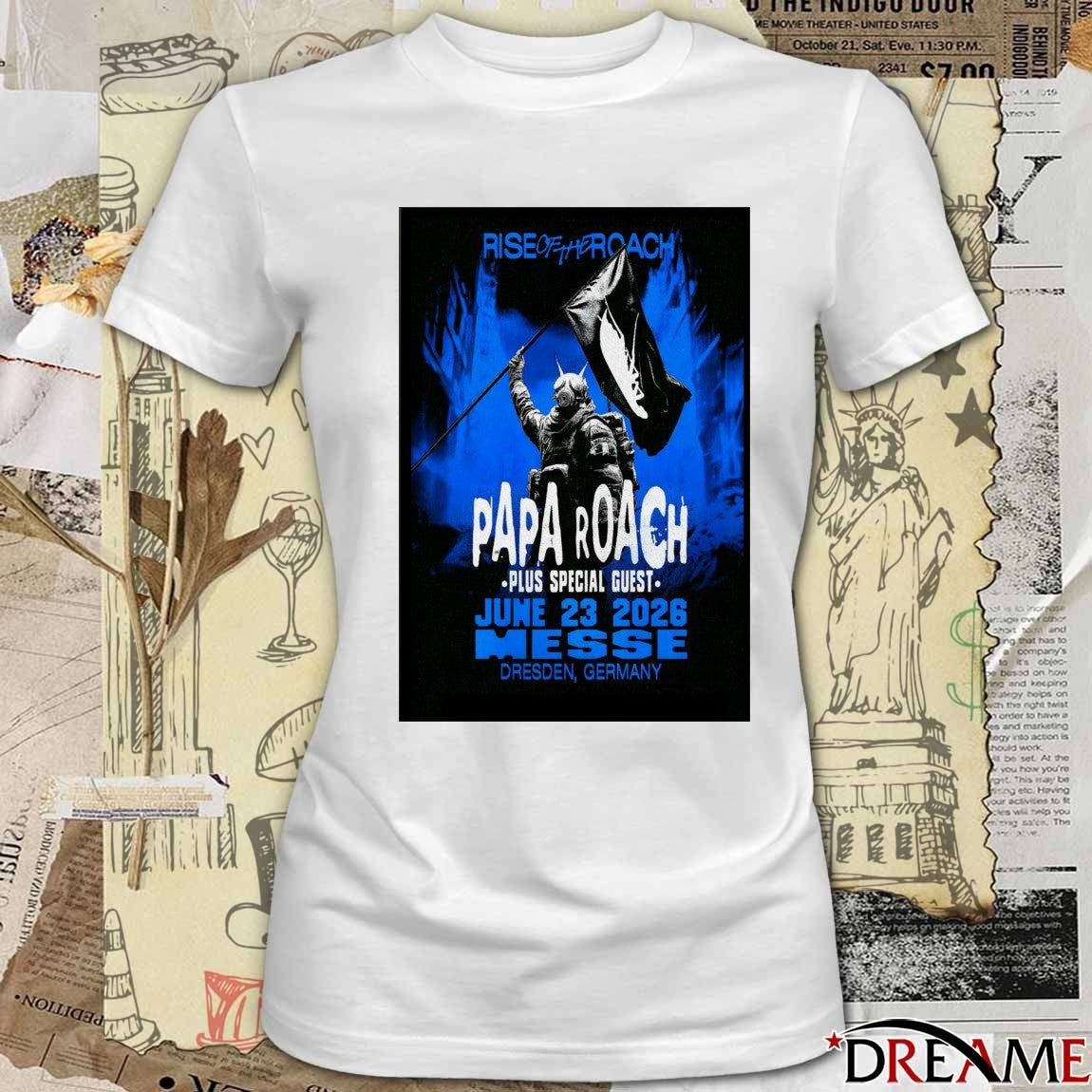 Poster Rise Of The Roach Papa Roach Dresden Event June 23 2026 t-shirt