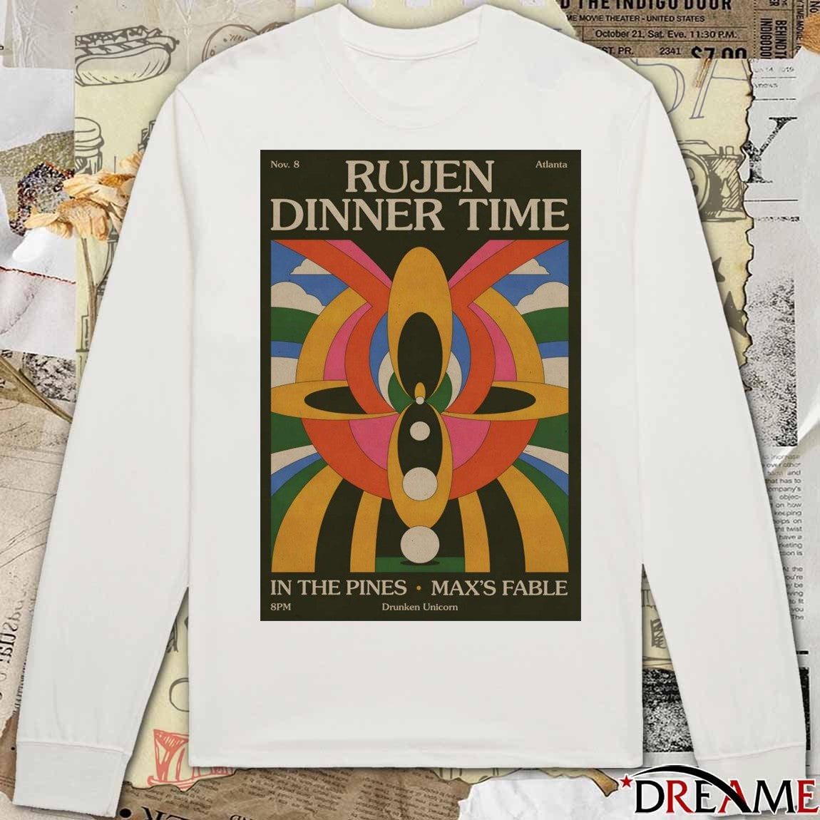 Poster Rujen Dinner Time November 8 2025 The Drunken Unicorn in Atlanta GA t-shirt