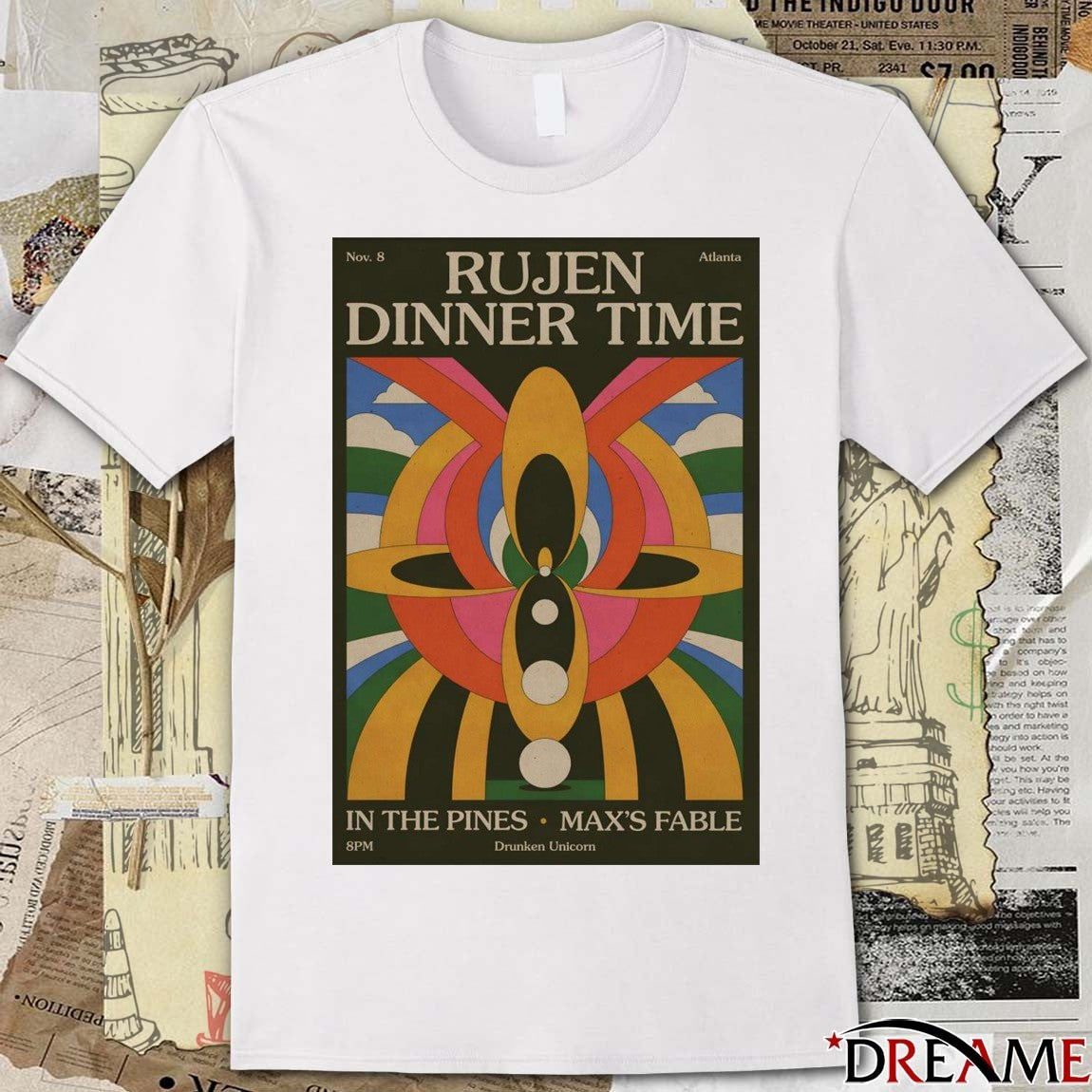 Poster Rujen Dinner Time November 8 2025 The Drunken Unicorn in Atlanta GA t-shirt