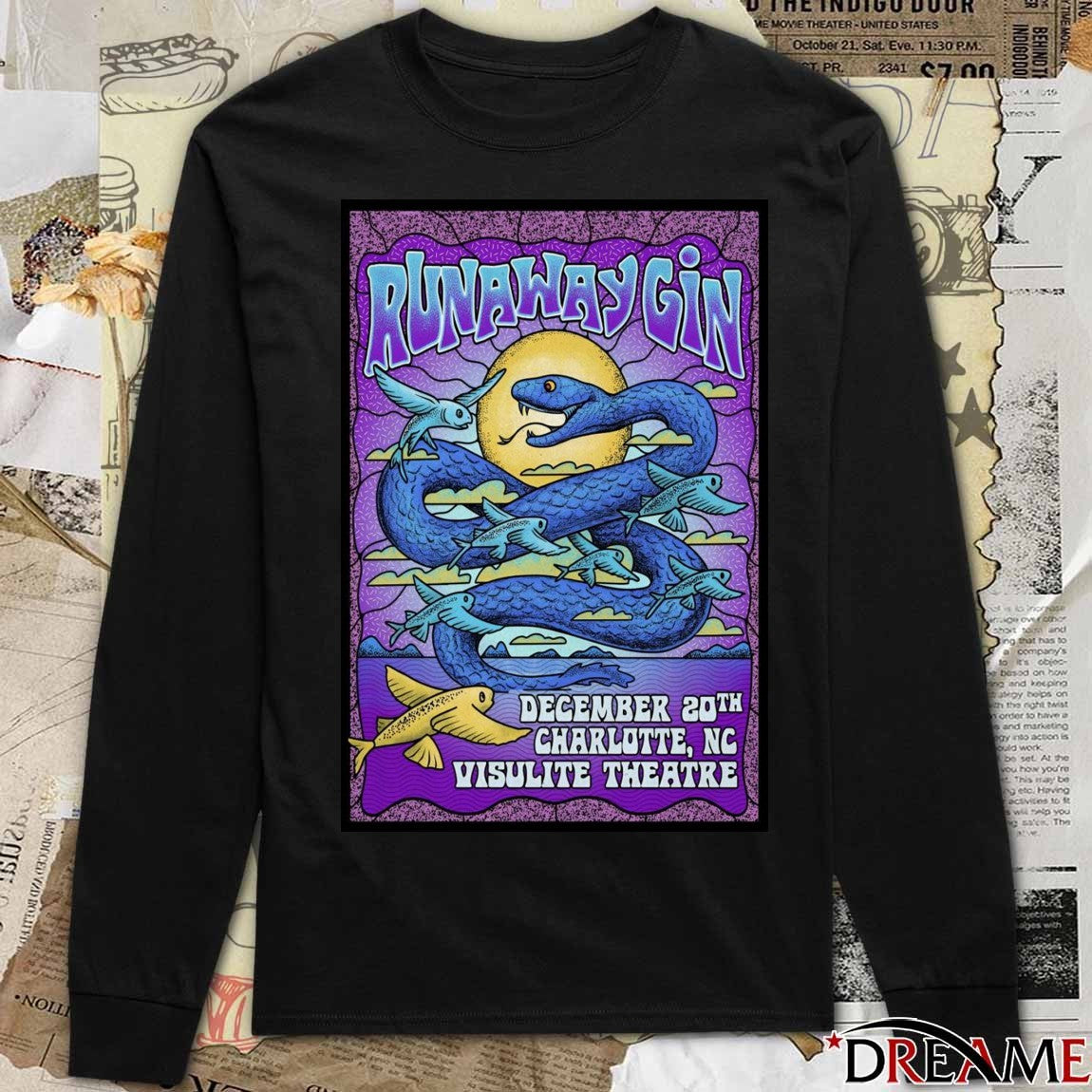 Poster Runaway Gin December 20.2025 Charlotte NC Visulite Theatre t-shirt