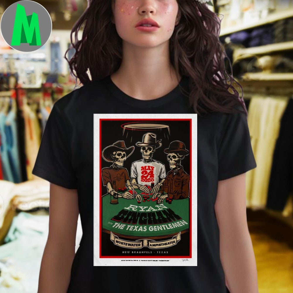 Poster Ryan Bingham & The Texas Gentlemen Live New Braunfels TX May 24 2025 Concert T-Shirt Country Music Fan Tee