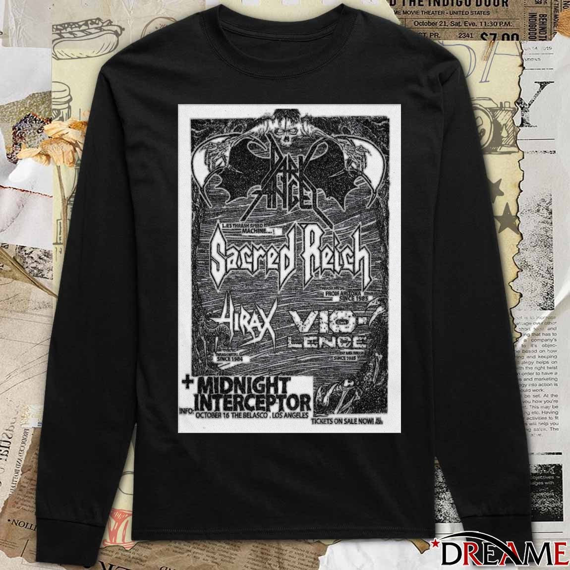 Poster Sacred Reich October 16 2025 The Belasco in Los Angeles CA t-shirt