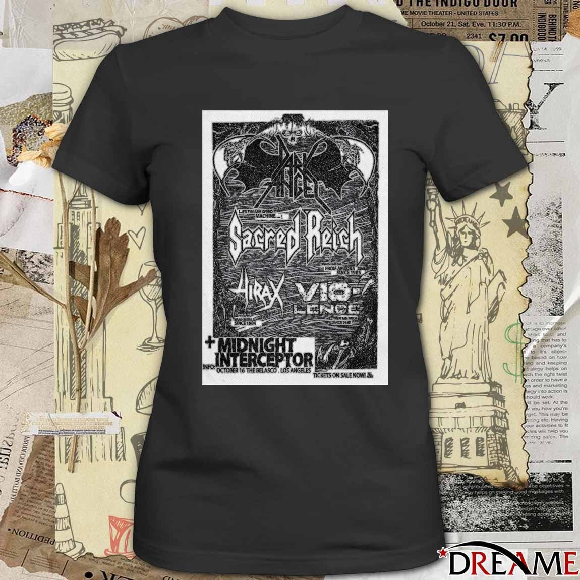 Poster Sacred Reich October 16 2025 The Belasco in Los Angeles CA t-shirt