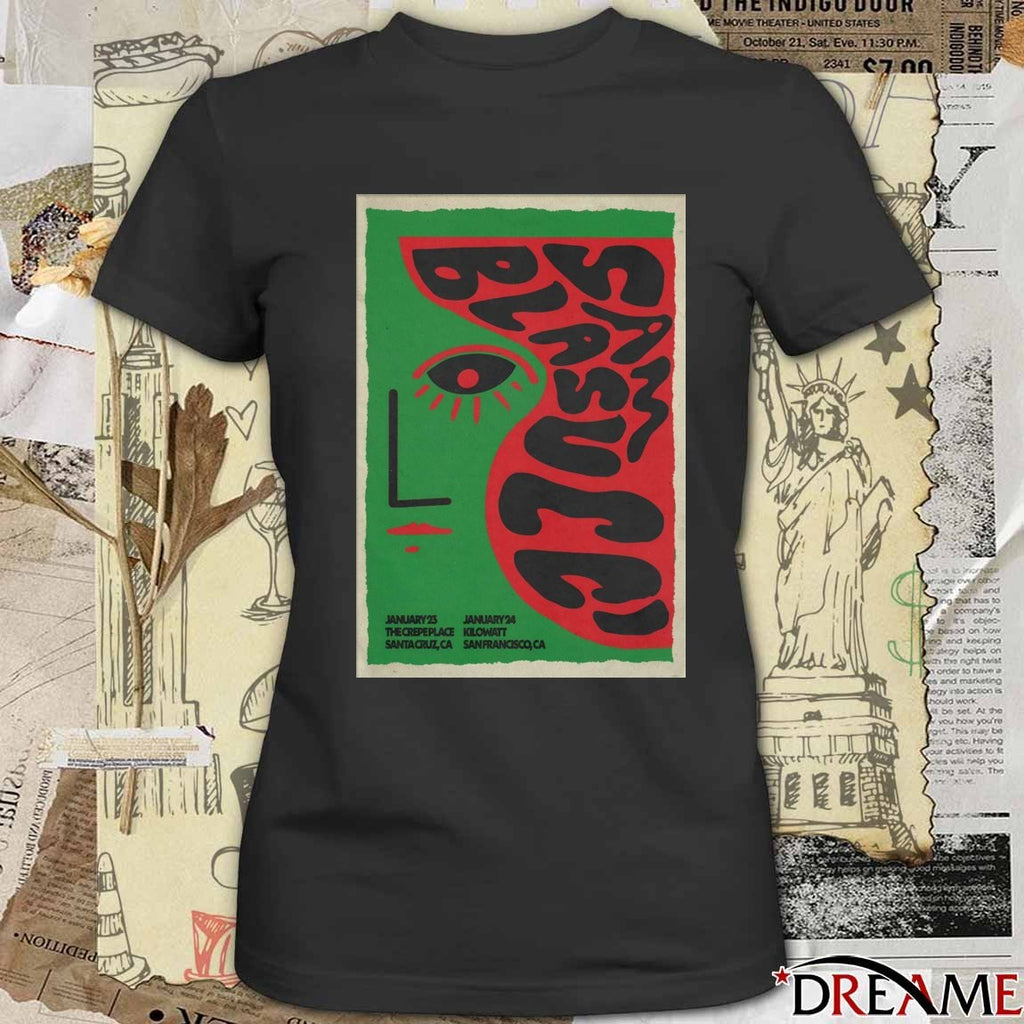 Poster Sam Blasucci January 23 2026 Santa Cruz CA And January 24 2026 San Francisco CA t-shirt
