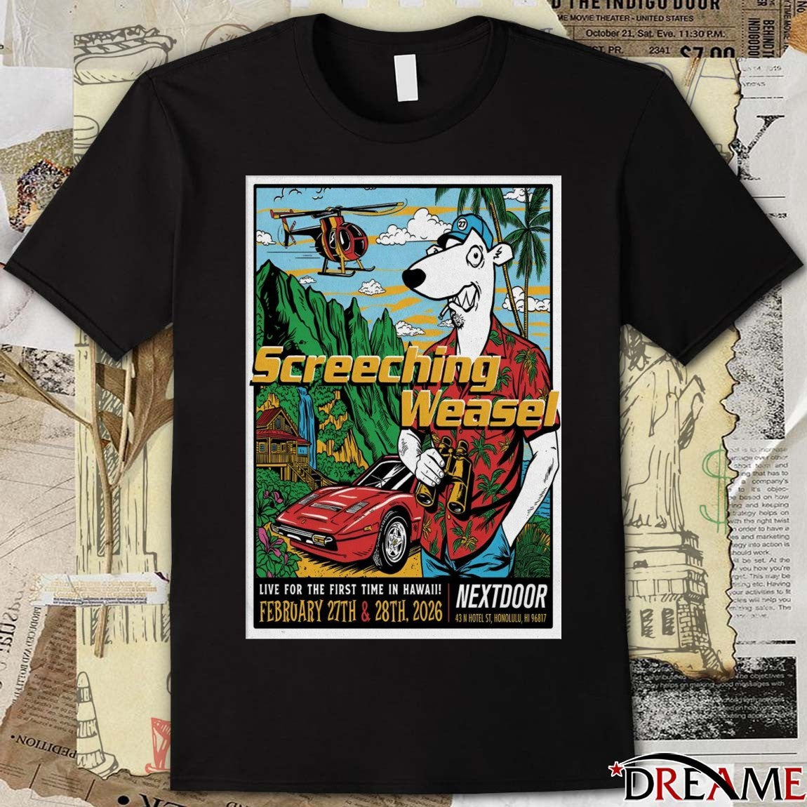 Poster Screeching Weasel Live For The First Time In Hawaii Honolulu, HI February 27-28 2026 t-shirt