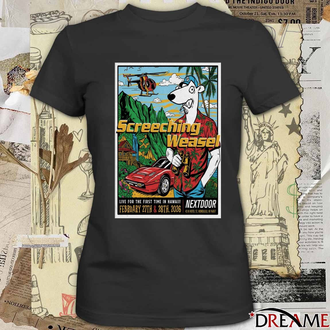 Poster Screeching Weasel Live For The First Time In Hawaii Honolulu, HI February 27-28 2026 t-shirt