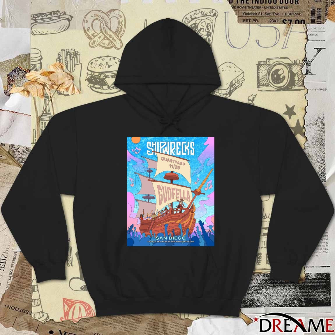 Poster Shipwrecks Music Fest Quartyard in San Diego CA November 29 2025 t-shirt