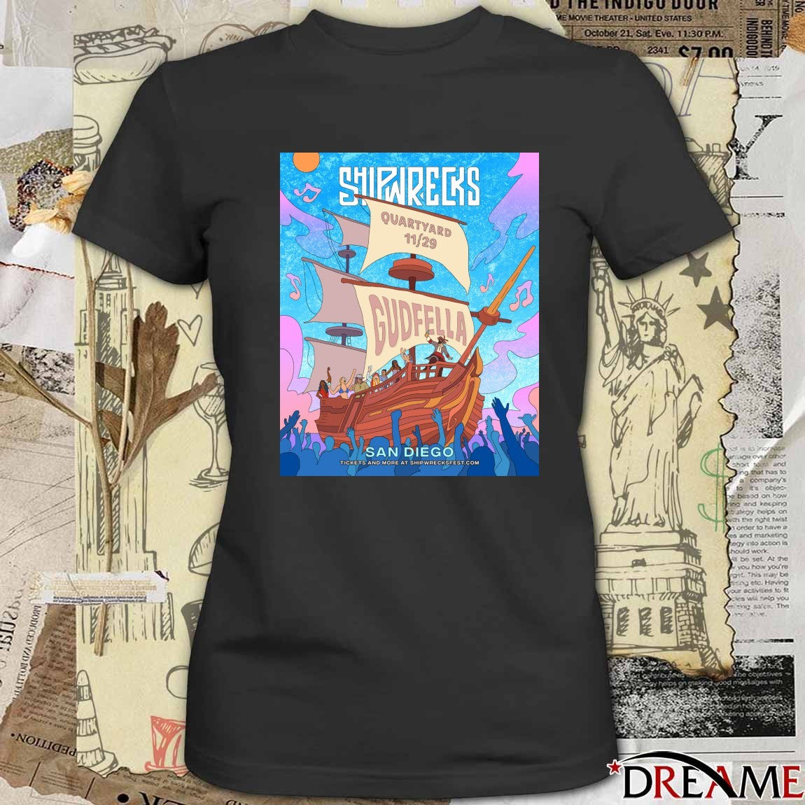 Poster Shipwrecks Music Fest Quartyard in San Diego CA November 29 2025 t-shirt