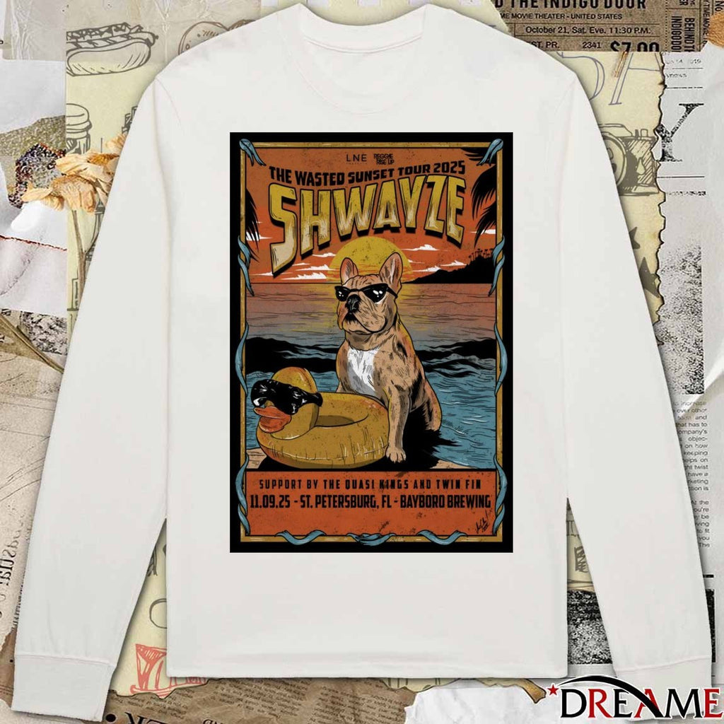 Poster Shwayze November 9 2025 St Petersburg FL Bayboro Brewing t-shirt