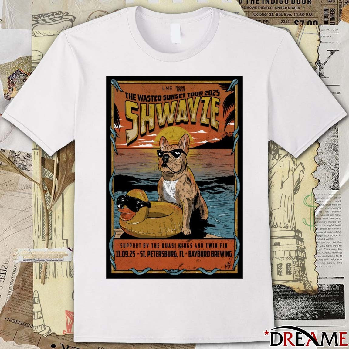 Poster Shwayze November 9 2025 St Petersburg FL Bayboro Brewing t-shirt