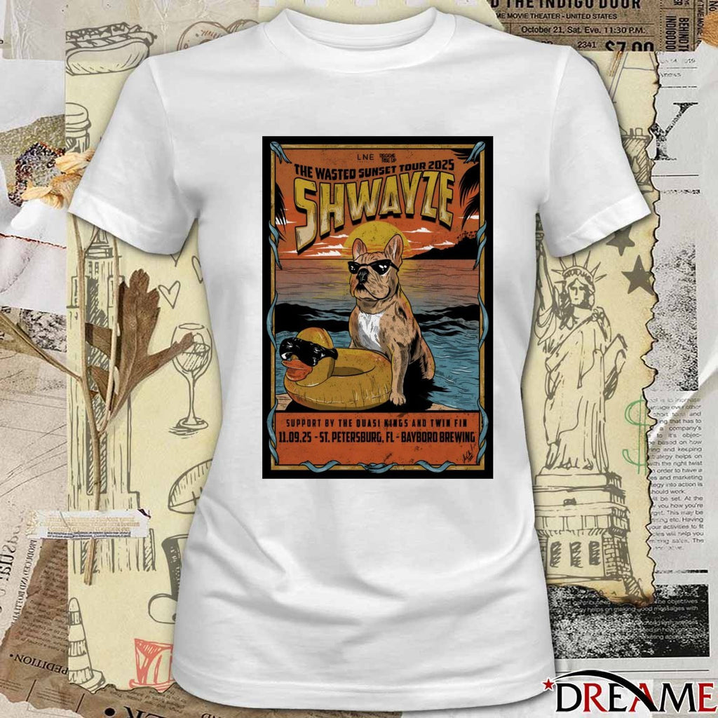 Poster Shwayze November 9 2025 St Petersburg FL Bayboro Brewing t-shirt